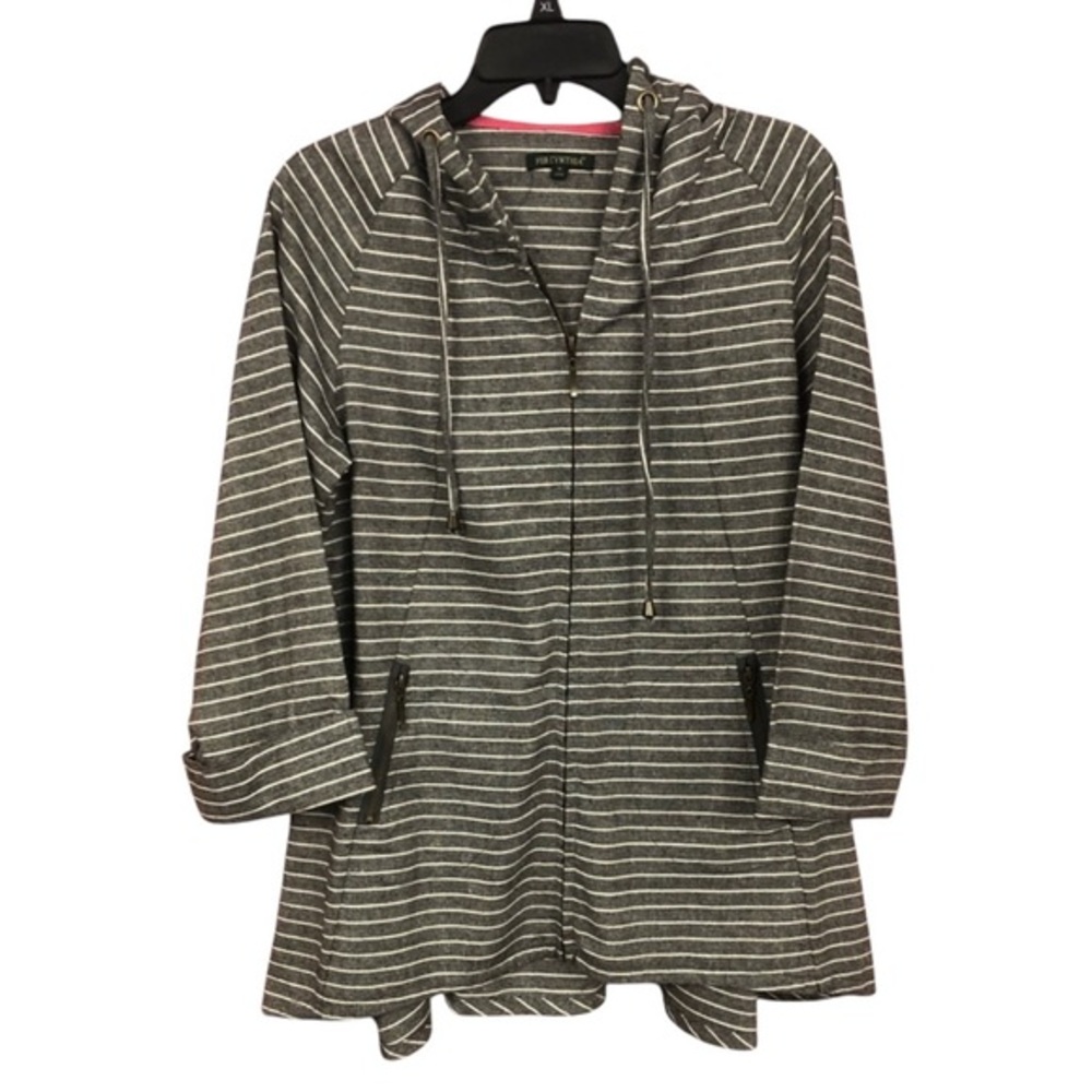 FOR CYNTHIA LINEN‎ STRIPED JACKET M